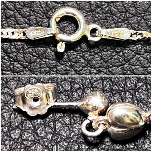 Сребърни обеци гривна синджир ланче silver 925 grivna sindjir lance obeci 