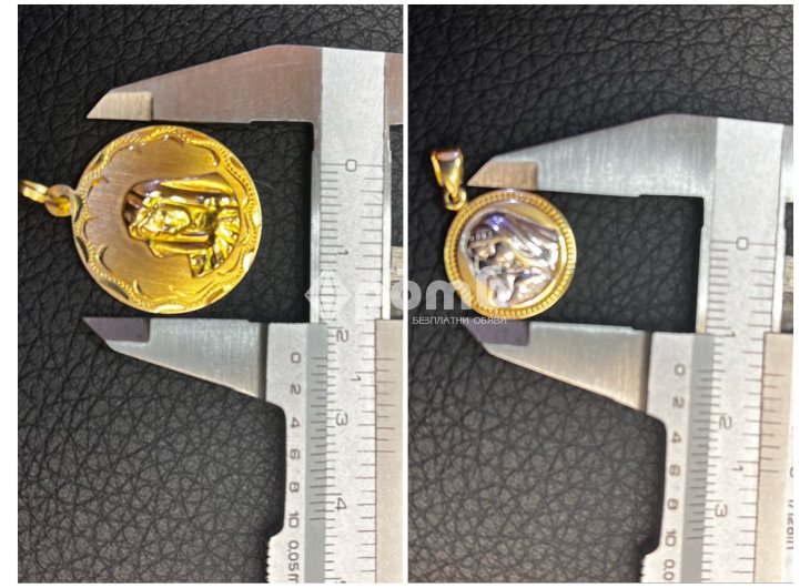 Висулка медальон снимка сърце богородица zlato gold-4