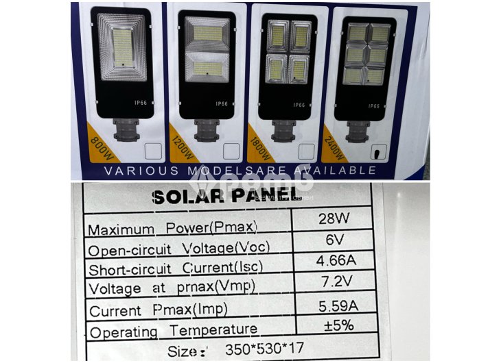 LED Соларна улична лампа JORTAN 2400 W най мощната панел стойка дистанционно-4