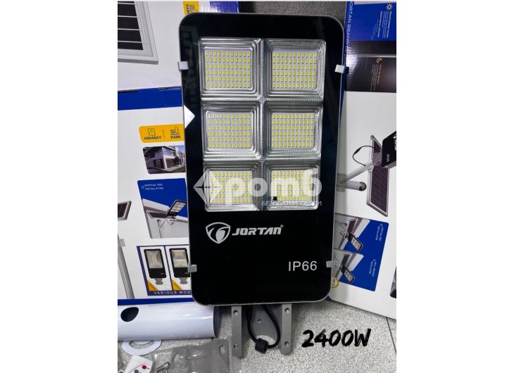LED Соларна улична лампа JORTAN 2400 W най мощната панел стойка дистанционно-3