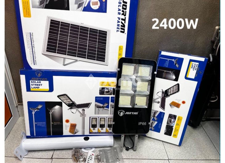 LED Соларна улична лампа JORTAN 2400 W най мощната панел стойка дистанционно-2