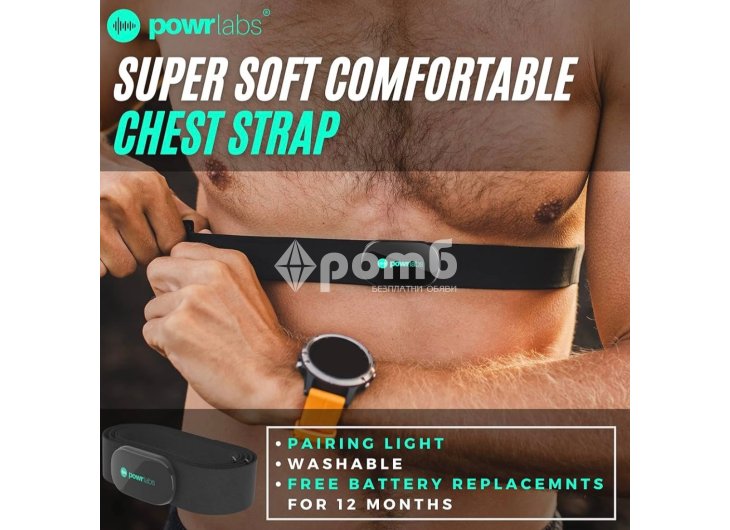 Нагръдник пулсомер колан Heart rate monitor PowrLabs-4