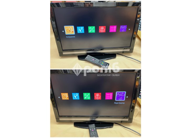 Телвизор CROWN TFT LCD 22 инча в отлично състояние цифров тунер USB TV Televizor-1