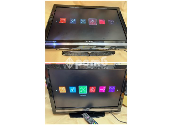 Телвизор CROWN TFT LCD 22 инча в отлично състояние цифров тунер USB TV Televizor-10