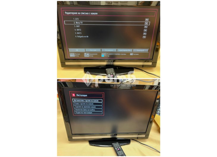Телвизор CROWN TFT LCD 22 инча в отлично състояние цифров тунер USB TV Televizor-3