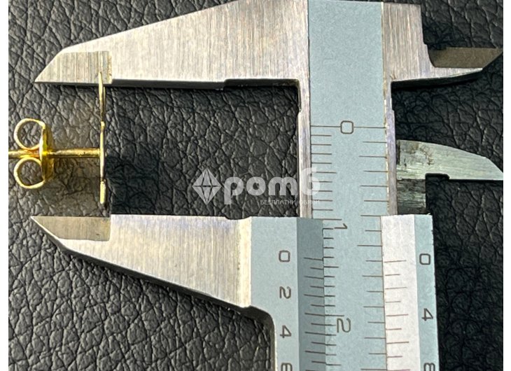 Златна обица playboy висулка буква gold 585 14 karat obica zlatno -5