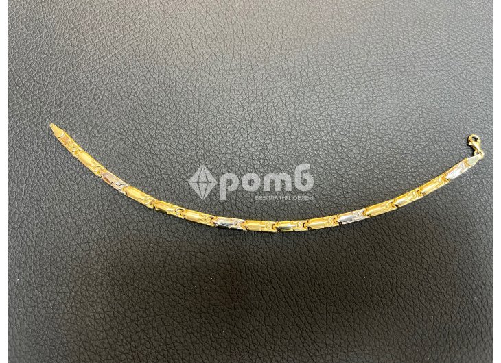 Златна гривна нова 14 K 585 Gold zlatna grivna бяложълто злато -1