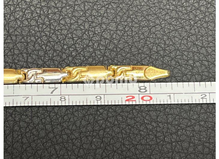 Златна гривна нова 14 K 585 Gold zlatna grivna бяложълто злато -3