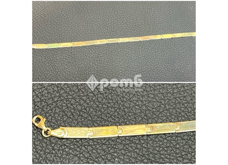 Златна гривна нова 14 K 585 Gold zlatna grivna бяложълто злато -6