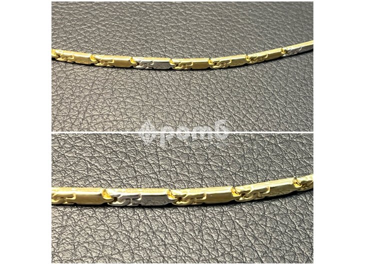 Златна гривна нова 14 K 585 Gold zlatna grivna бяложълто злато -8