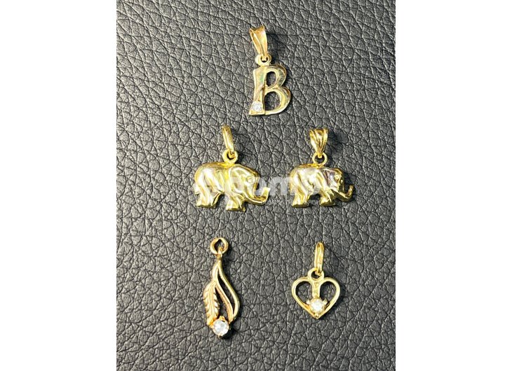 Златни висулки буква сърце слонче 14 карата 585 zlatni gold sarce bukva-2