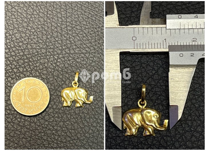 Златни висулки буква сърце слонче 14 карата 585 zlatni gold sarce bukva-7