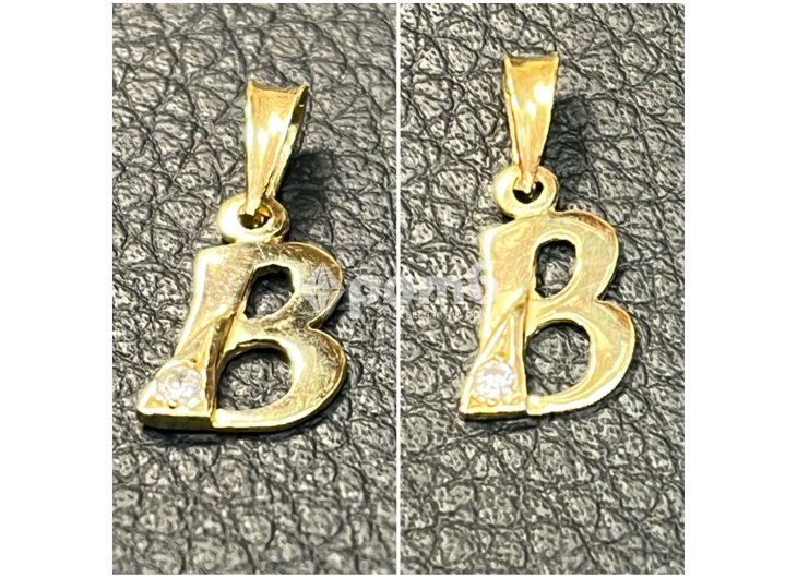 Златни висулки буква сърце слонче 14 карата 585 zlatni gold sarce bukva-8