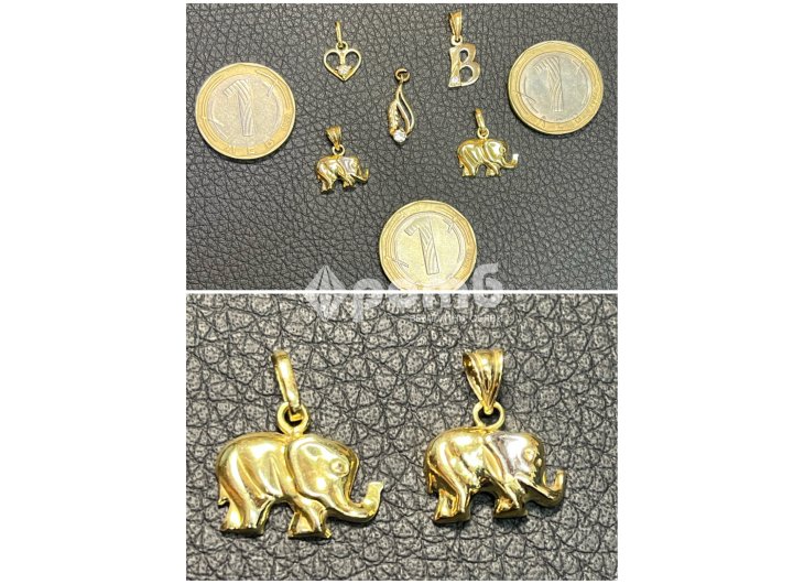 Златни висулки буква сърце слонче 14 карата 585 zlatni gold sarce bukva-11