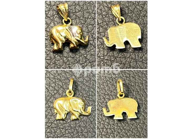 Златни висулки буква сърце слонче 14 карата 585 zlatni gold sarce bukva-12