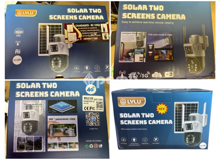 4G Соларна Двойна Камера LYLU 12 mpx 4G Сим карта безжична kamera sim-7