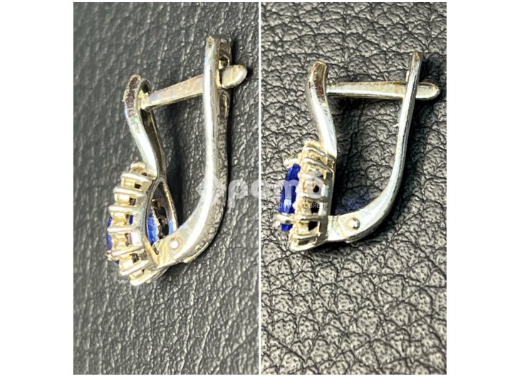 Сребърни обеци естествен САПФИР чисто нови 925 silver obeci -7