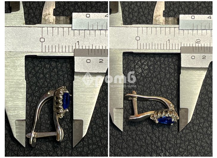 Сребърни обеци естествен САПФИР чисто нови 925 silver obeci -8