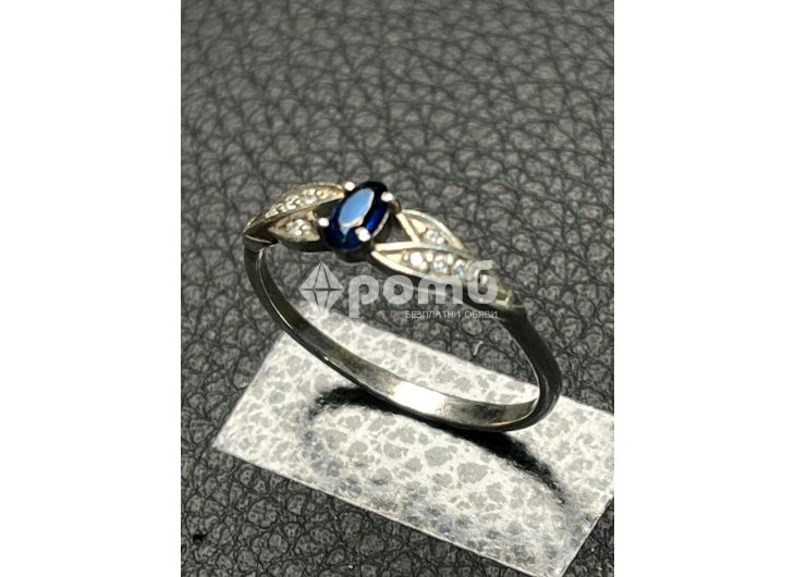 Сребърен пръстен естествен син САПФИР камък 925 silver -3