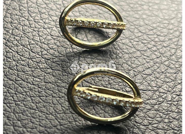 Златни обеци Халки циркон ЧИСТО НОВИ 14 карата 585 zlatni obeci zlaten gold-10