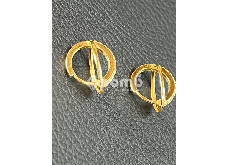 Златни обеци Халки циркон ЧИСТО НОВИ 14 карата 585 zlatni obeci zlaten gold-9