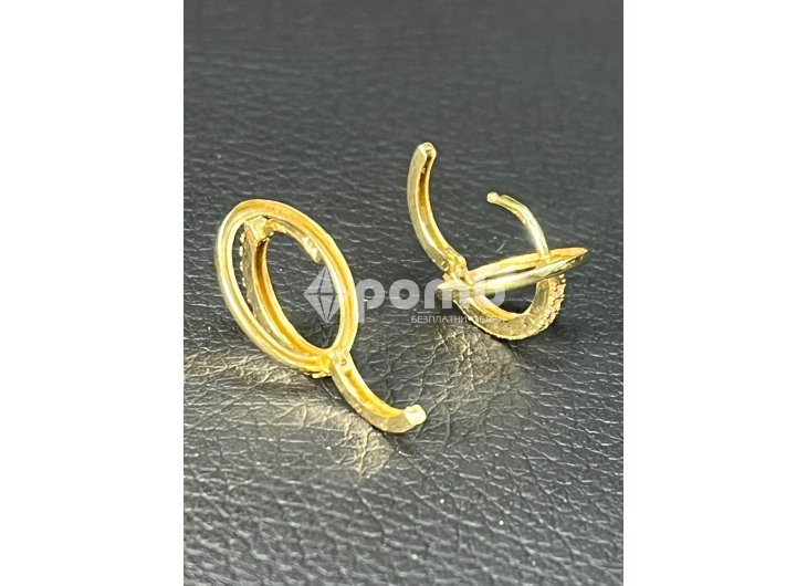 Златни обеци Халки циркон ЧИСТО НОВИ 14 карата 585 zlatni obeci zlaten gold-7