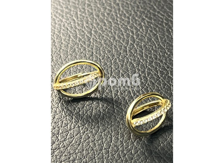 Златни обеци Халки циркон ЧИСТО НОВИ 14 карата 585 zlatni obeci zlaten gold-6