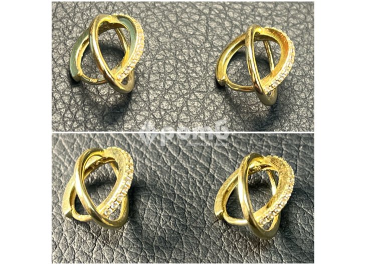 Златни обеци Халки циркон ЧИСТО НОВИ 14 карата 585 zlatni obeci zlaten gold-4