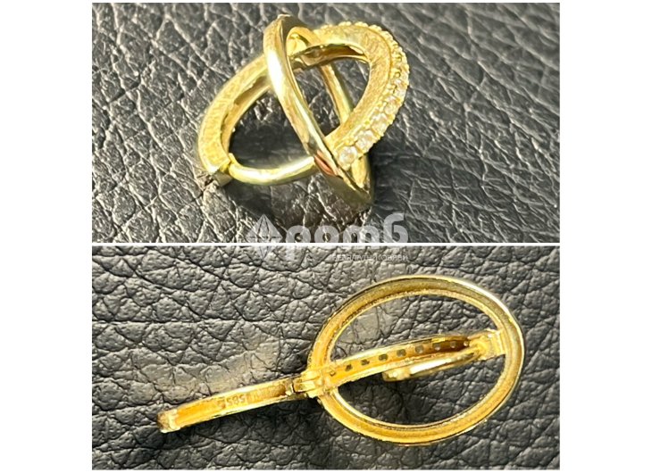 Златни обеци Халки циркон ЧИСТО НОВИ 14 карата 585 zlatni obeci zlaten gold-2