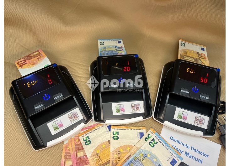 Детектор за фалшиви евро банкноти машина брояч euro usd-6