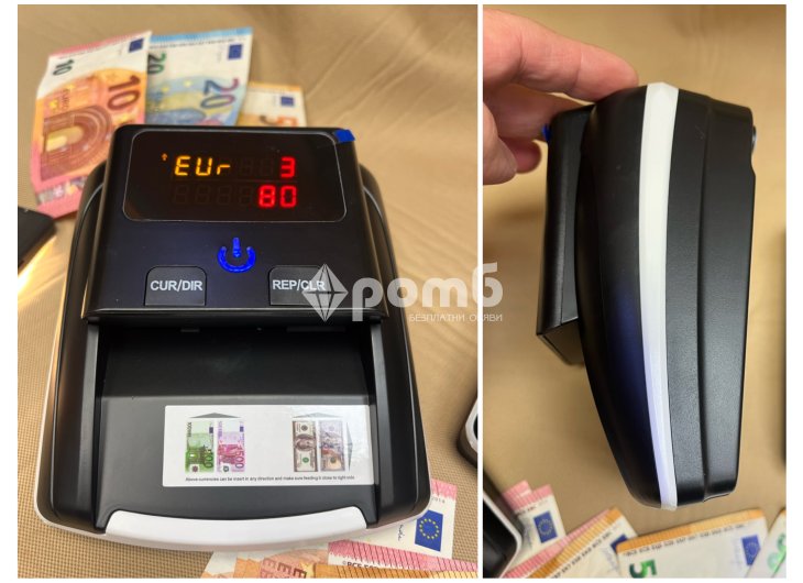 Детектор за фалшиви евро банкноти машина брояч euro usd-9