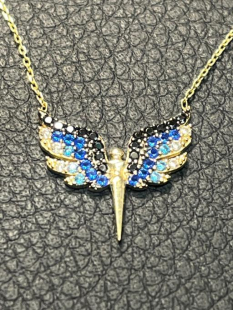 Златно колие феникс  14 карата 585 zlatni gold Fenix