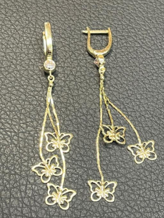 Златни обеци ЧИСТО НОВИ 14 карата 585 zlatni obeci zlaten gold