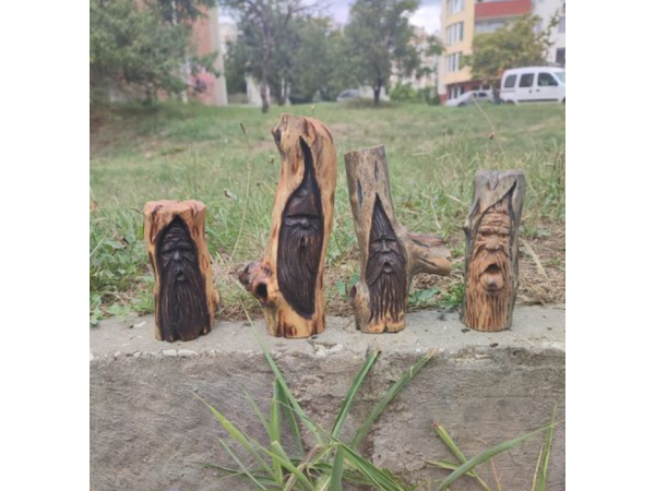 Дърворезби на Мини Горски Духчета от Чинар Ръчна Изработка 1