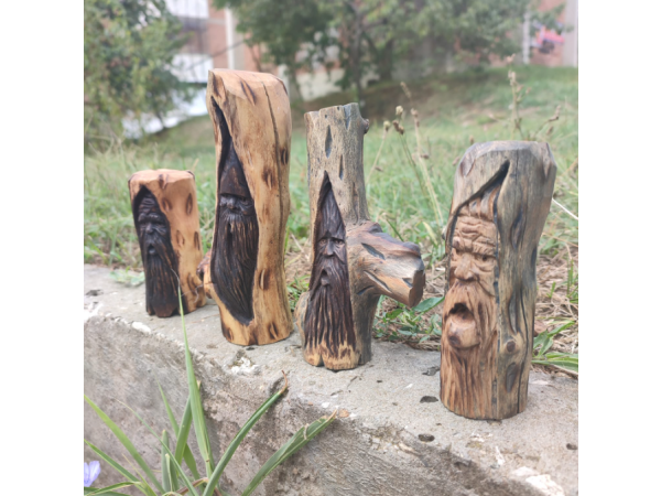 Дърворезби на Мини Горски Духчета от Чинар Ръчна Изработка 3