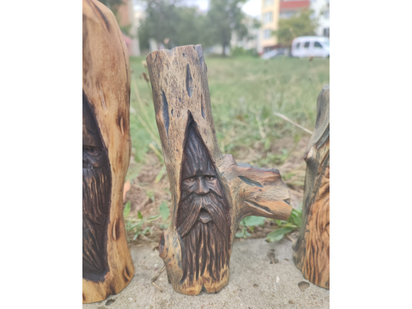 Дърворезби на Мини Горски Духчета от Чинар Ръчна Изработка 6