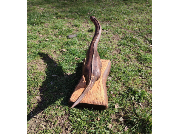 Дърворезба на Динозавър Бронтозавър от Див Орех Дървени Изделия Декорация за дома и Градината 3