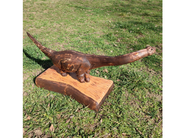Дърворезба на Динозавър Бронтозавър от Див Орех Дървени Изделия Декорация за дома и Градината 8
